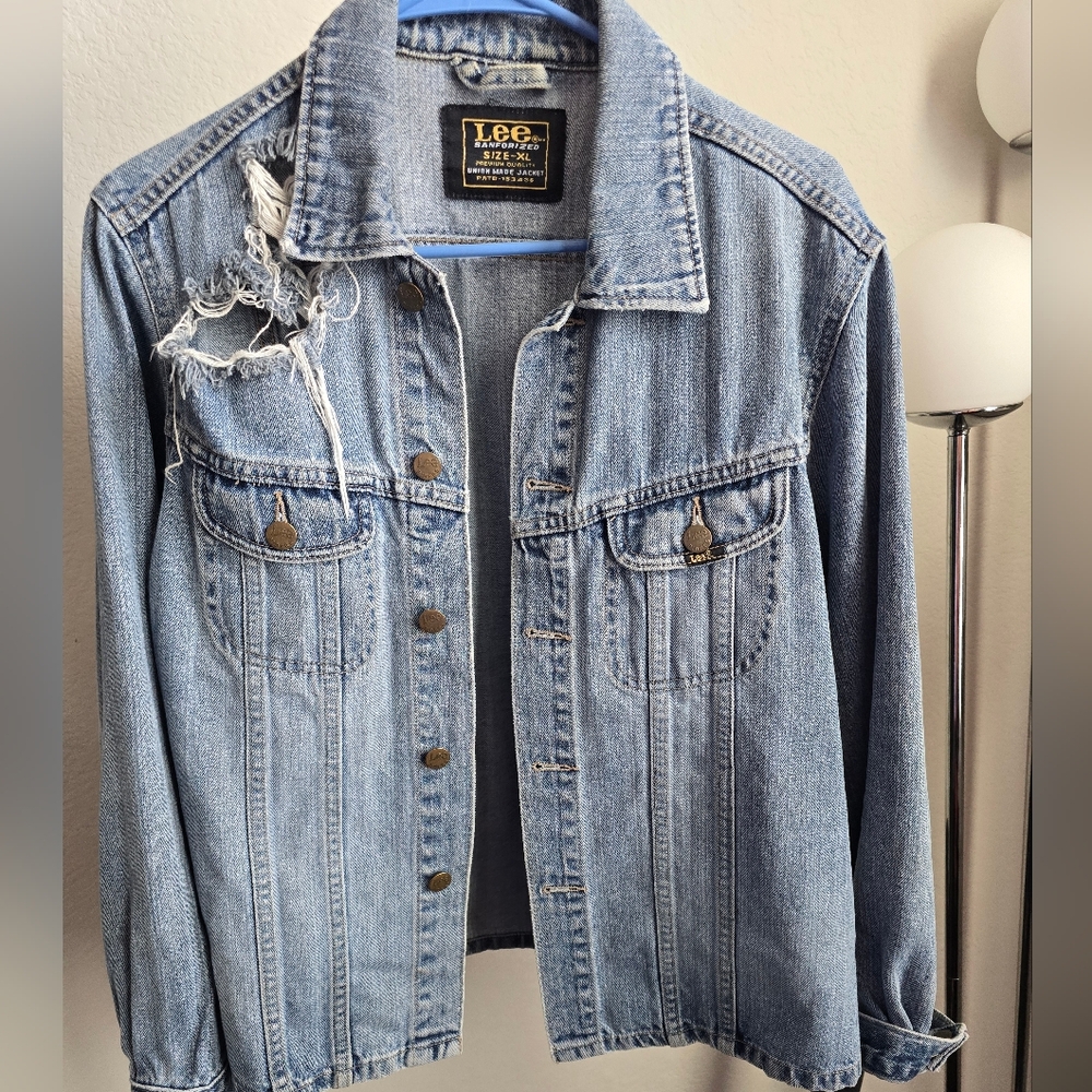 Lee Vintage Blue Ripped Denim Jacket